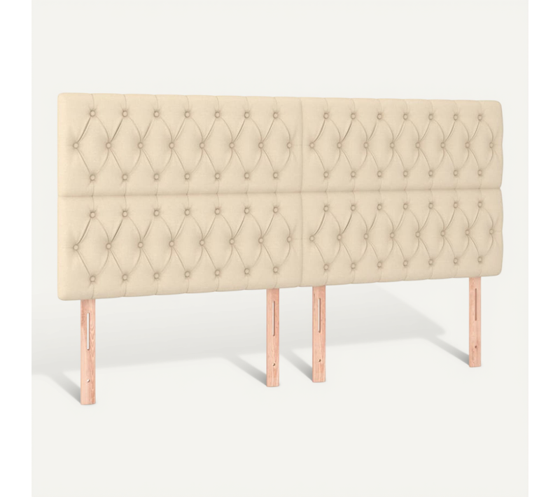 Tête De Lit Crème 200x7x118/128 Cm Tissu