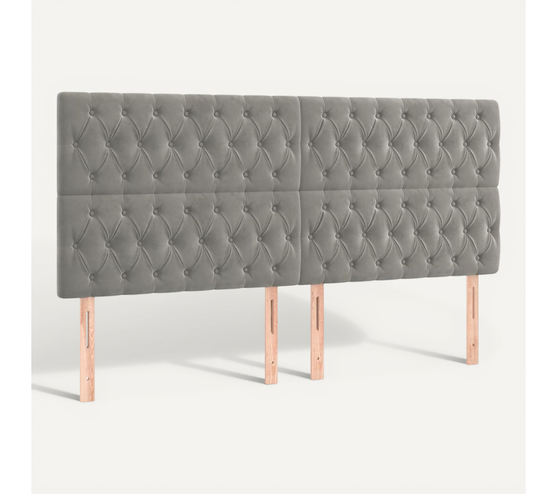 Tête De Lit Gris Clair 180x7x118/128 Cm Velours