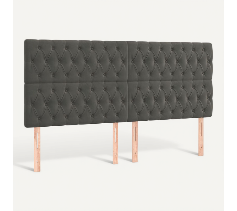Tête De Lit Gris Foncé 180 X 7 X 118/128 Cm Velours