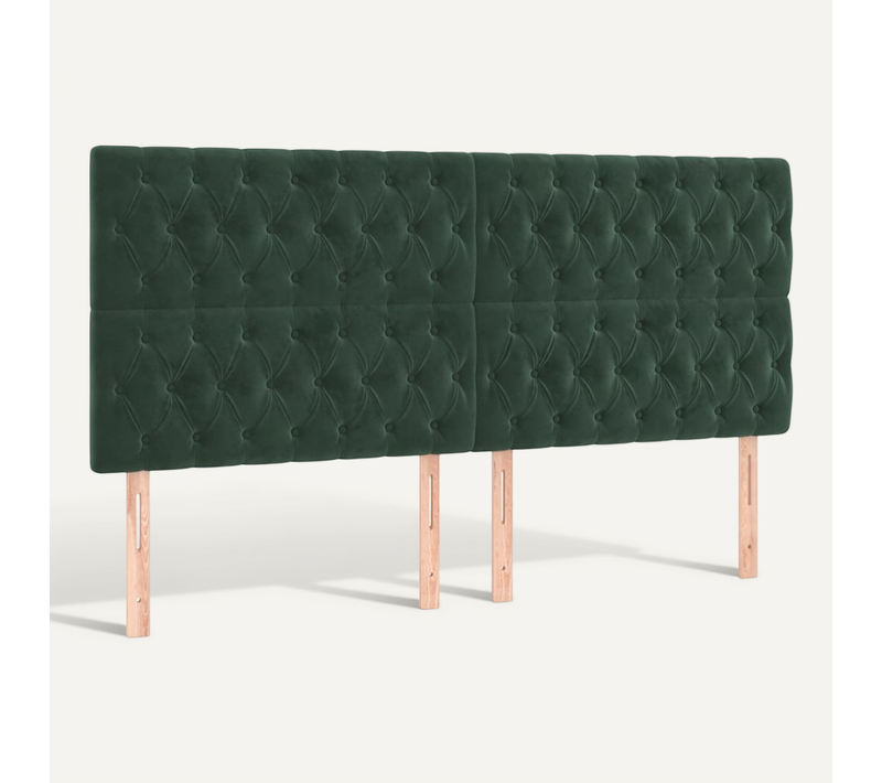 Tête De Lit Vert Foncé 180x7x118/128 Cm Velours