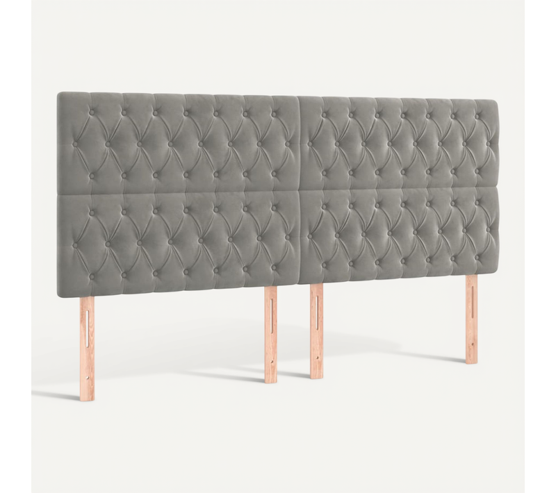 Tête De Lit Gris Clair 200 X 7 X 118/128 Cm Velours