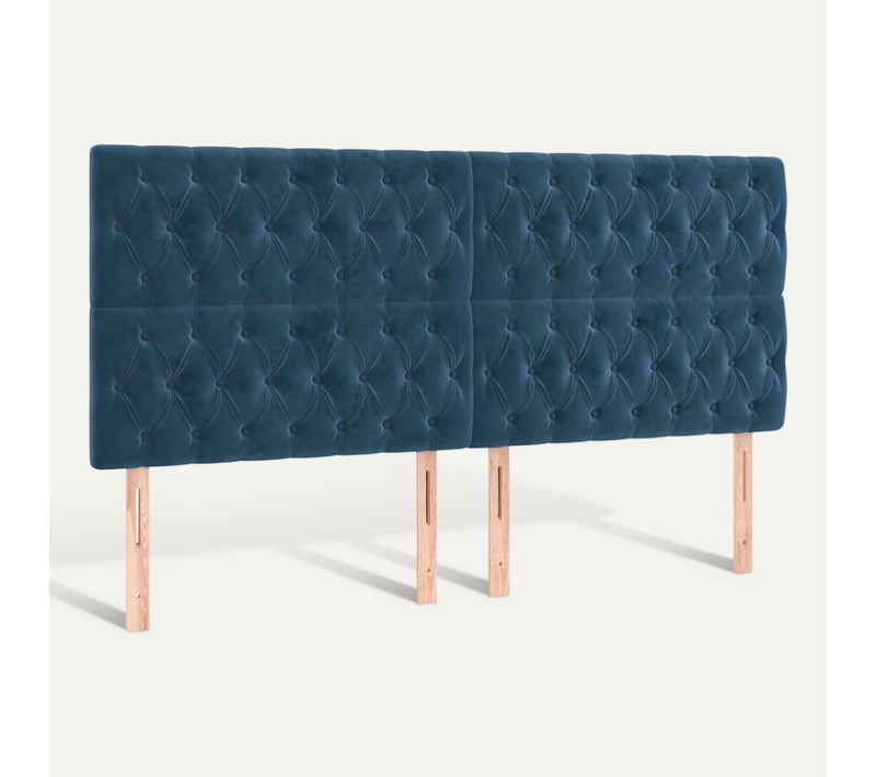 Tête De Lit Bleu Foncé 200 X 7 X 118/128 Cm Velours
