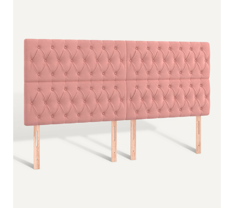 Tête De Lit Rose 200x7x118/128 Cm Velours