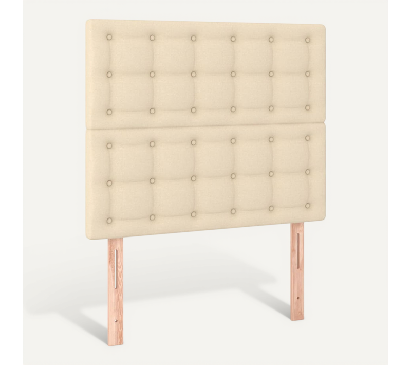 Têtes De Lit 2 PCs Crème 100x5x78/88 Cm Tissu