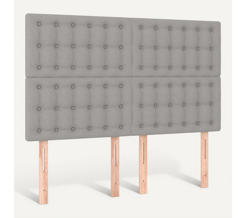 Tête De Lit Gris Clair 144 X 5 X 118/128 Cm Tissu