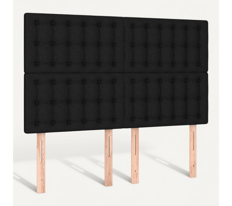 Tête De Lit Noir 144x5x118/128 Cm Tissu