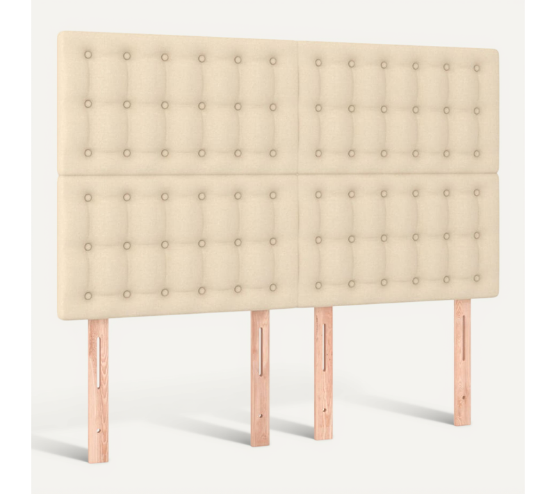 Tête De Lit Crème 144x5x118/128 Cm Tissu