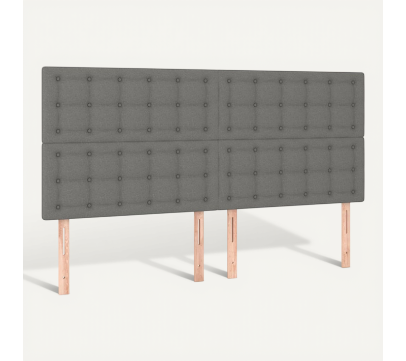 Tête De Lit Gris Foncé 160x5x118/128 Cm Tissu