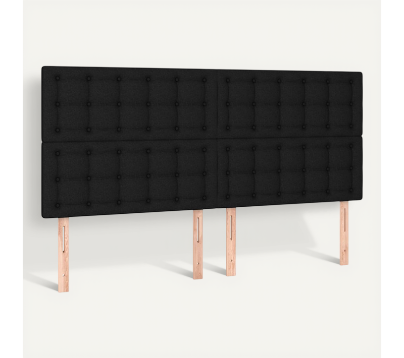 Tête De Lit Noir 160x5x118/128 Cm Tissu