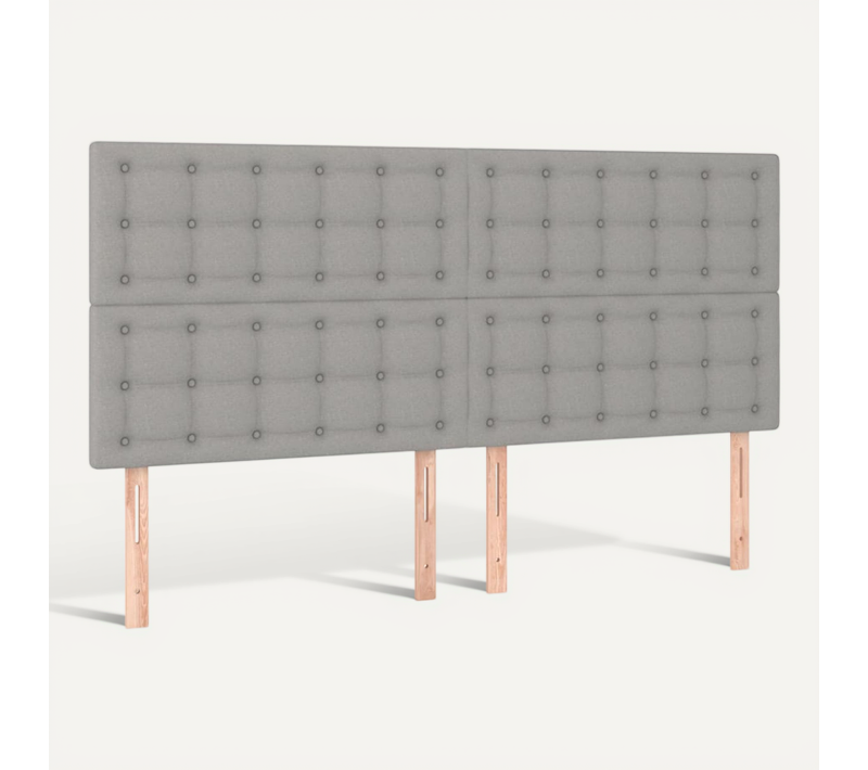 Tête De Lit Gris Clair 180 X 5 X 118/128 Cm Tissu