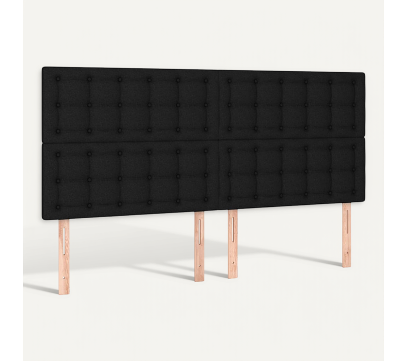 Tête De Lit Noir 180x5x118/128 Cm Tissu
