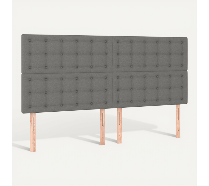 Tête De Lit Gris Foncé 200x5x118/128 Cm Tissu