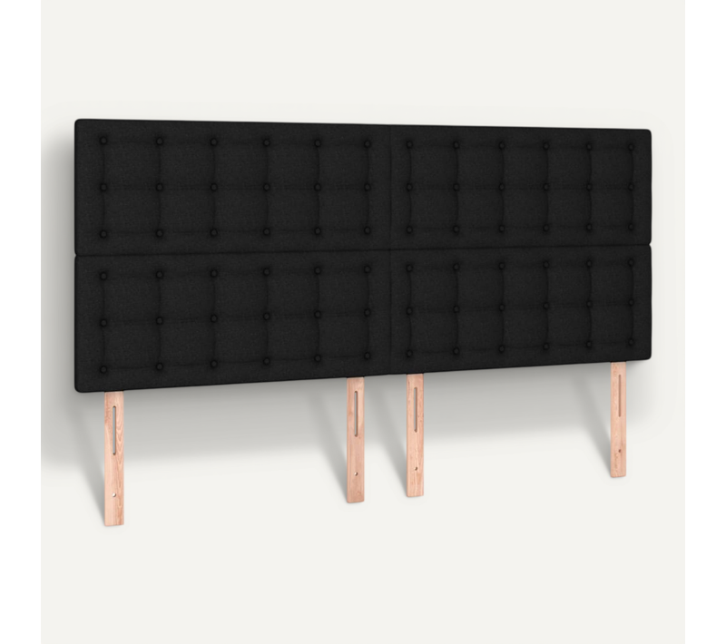 Têtes De Lit 4 PCs Noir 100x5x78/88 Cm Tissu