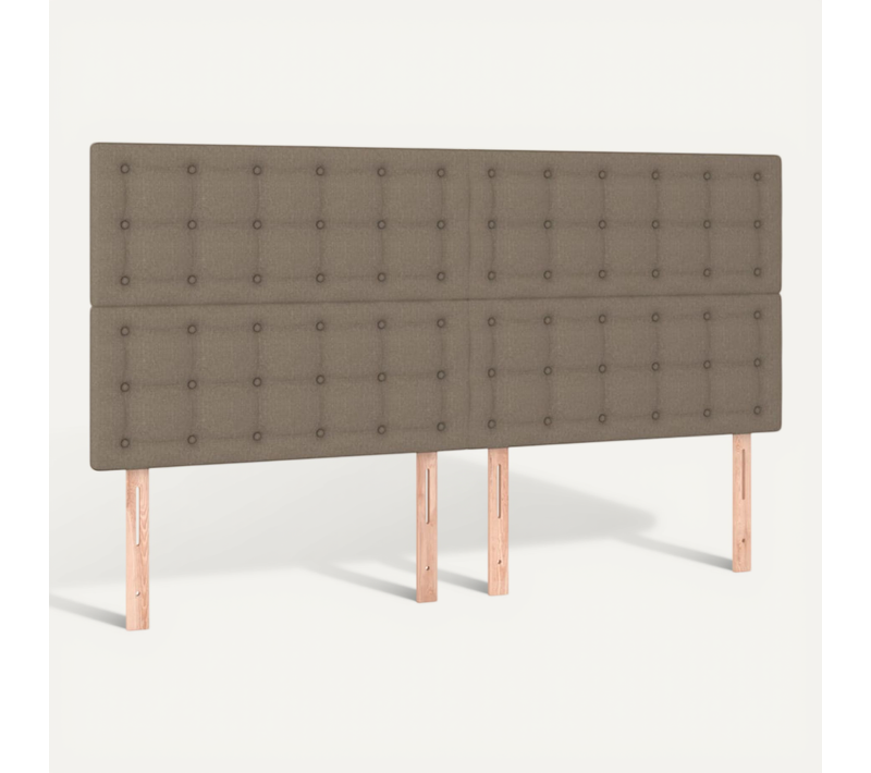 Tête De Lit Taupe 200x5x118/128 Cm Tissu