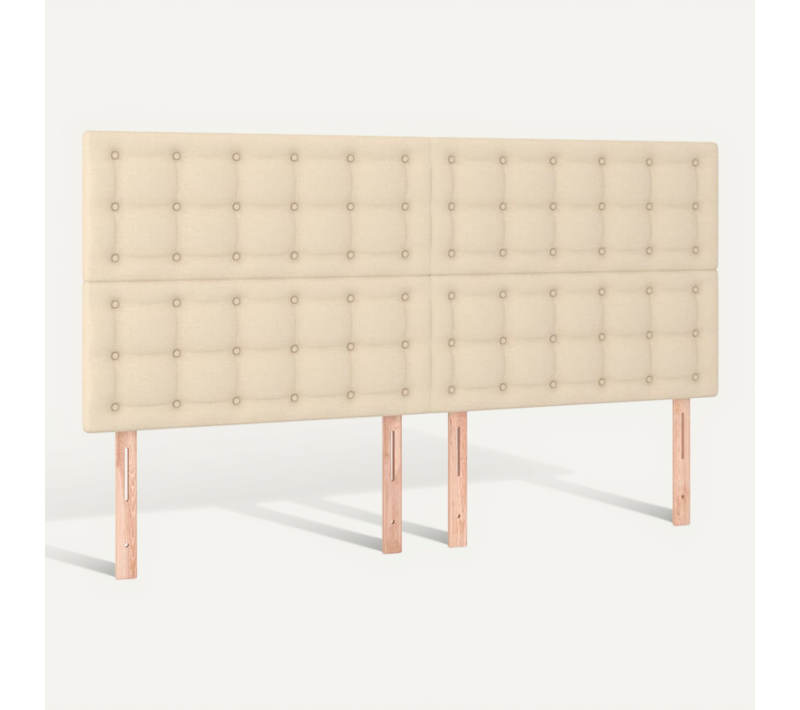 Tête De Lit Crème 200x5x118/128 Cm Tissu