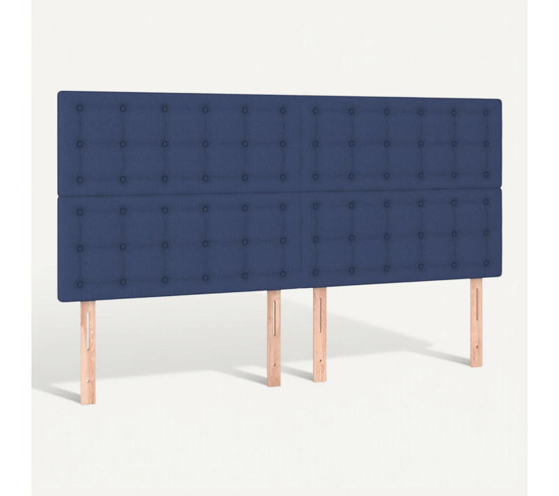 Têtes De Lit 4 PCs Bleu 100x5x78/88 Cm Tissu