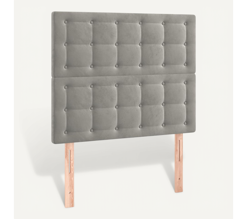 Tête De Lit Gris Clair 100x5x118/128 Cm Velours