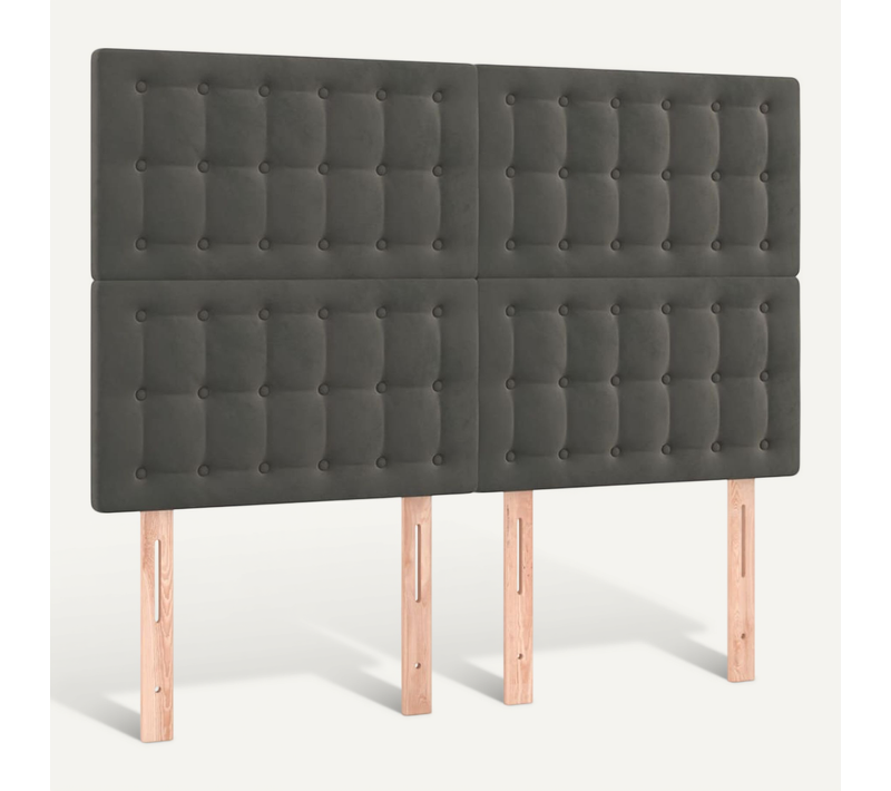 Tête De Lit Gris Foncé 144 X 5 X 118/128 Cm Velours