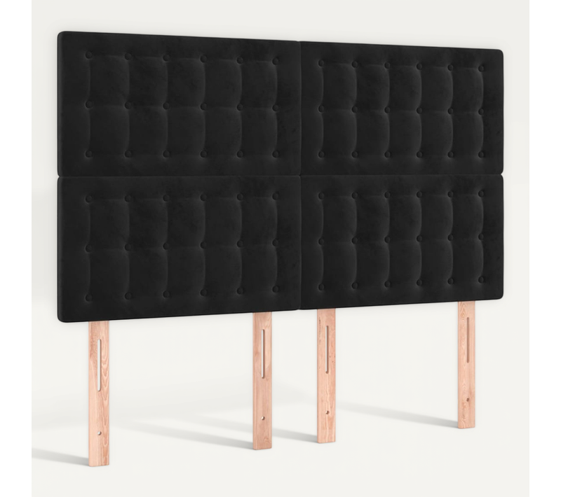 Tête De Lit Noir 144x5x118/128 Cm Velours
