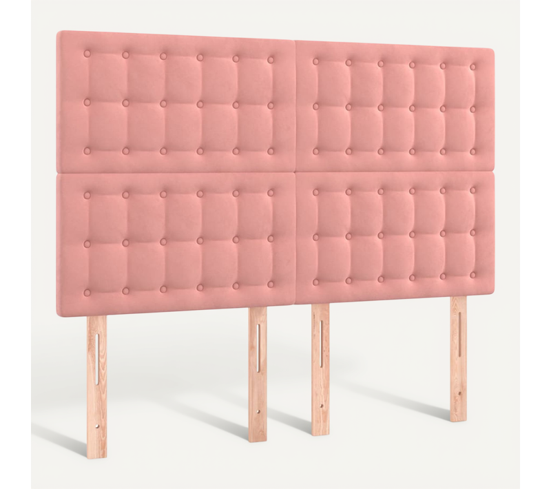 Têtes De Lit 4 PCs Rose 72x5x78/88 Cm Velours