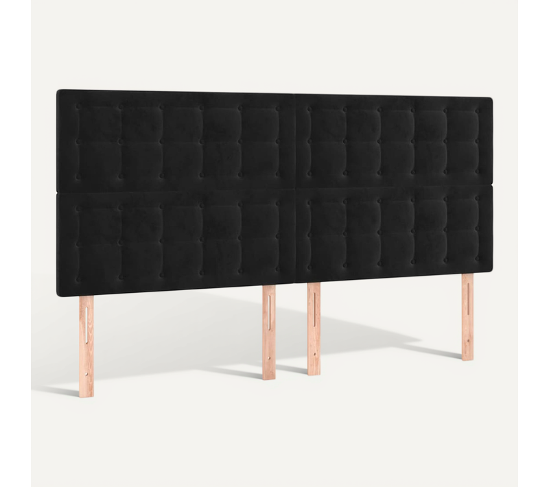 Tête De Lit Noir 160x5x118/128 Cm Velours