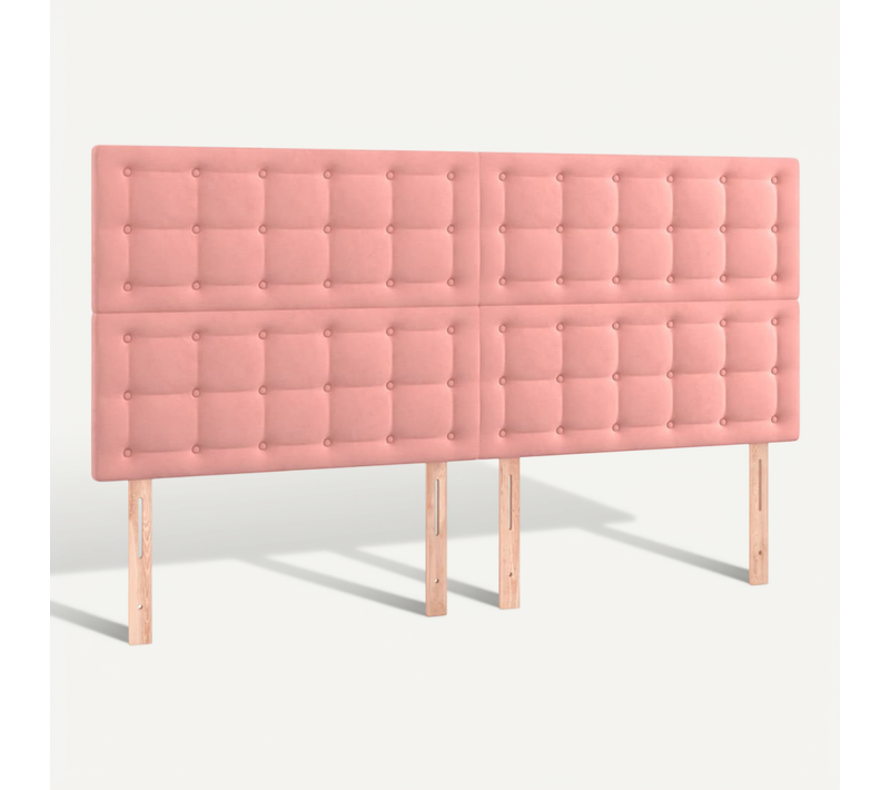 Tête De Lit Rose 160x5x118/128 Cm Velours