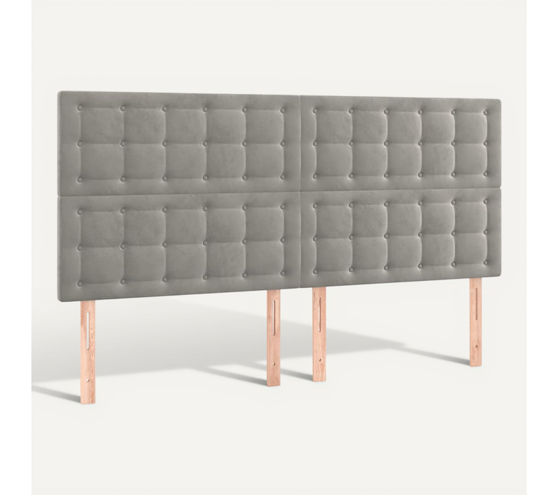 Tête De Lit Gris Clair 180x5x118/128 Cm Velours