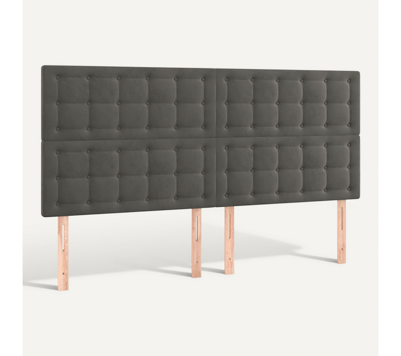 Tête De Lit Gris Foncé 180 X 5 X 118/128 Cm Velours
