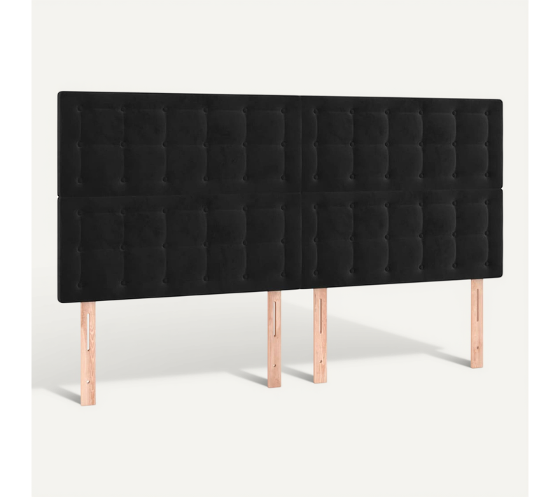 Tête De Lit Noir 180x5x118/128 Cm Velours