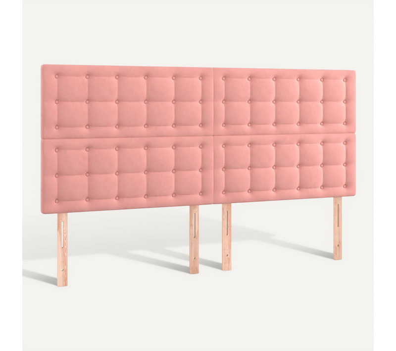 Tête De Lit Rose 180x5x118/128 Cm Velours