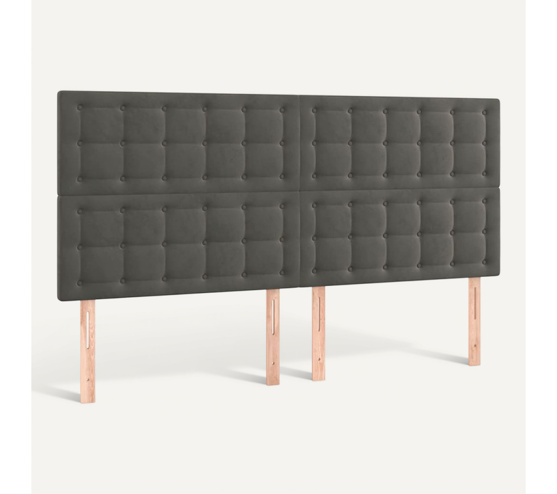 Tête De Lit Gris Foncé 200 X 5 X 118/128 Cm Velours