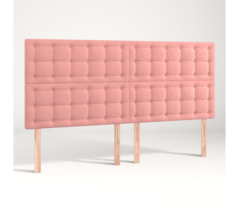 Tête De Lit Rose 200x5x118/128 Cm Velours