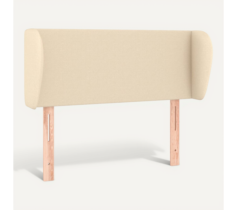 Tête De Lit Avec Oreilles Crème 83x23x78/88 Cm Tissu
