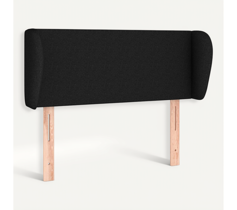 Tête De Lit Avec Oreilles Noir 93x23x78/88 Cm Tissu