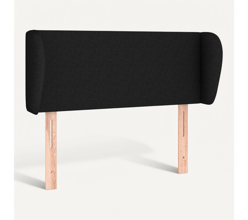 Tête De Lit Avec Oreilles Noir 103x23x78/88 Cm Tissu