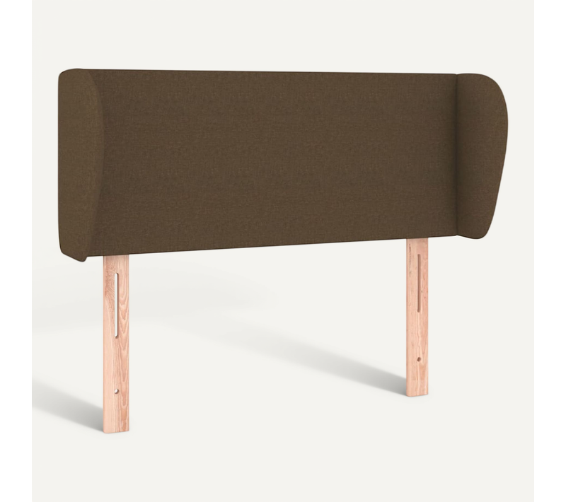 Tête De Lit Avec Oreilles Marron Foncé 103x23x78/88 Cm Tissu