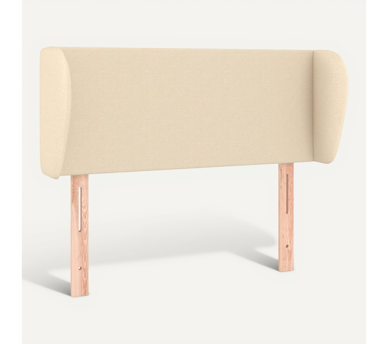 Tête De Lit Avec Oreilles Crème 103x23x78/88 Cm Tissu