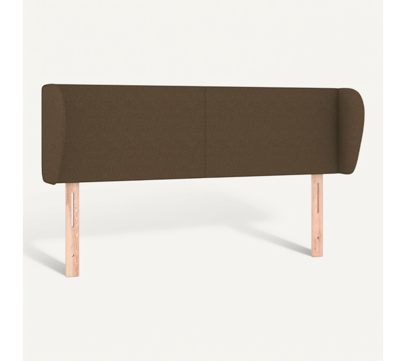Tête De Lit Avec Oreilles Marron Foncé 147x23x78/88 Cm Tissu