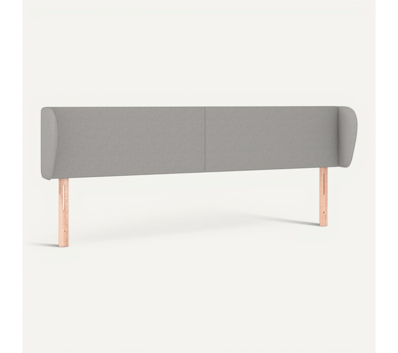 Tête De Lit Avec Oreilles Gris Clair 163x23x78/88 Cm Tissu