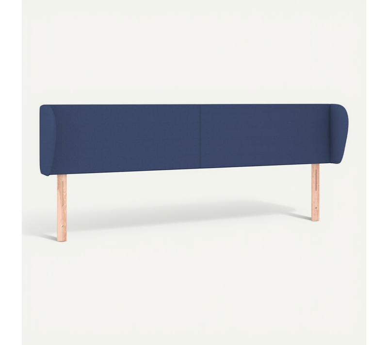 Tête De Lit Avec Oreilles Bleu 163x23x78/88 Cm Tissu