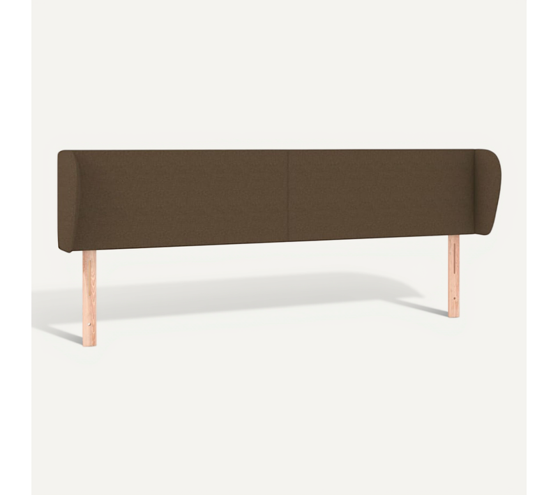 Tête De Lit Avec Oreilles Marron Foncé 183x23x78/88 Cm Tissu