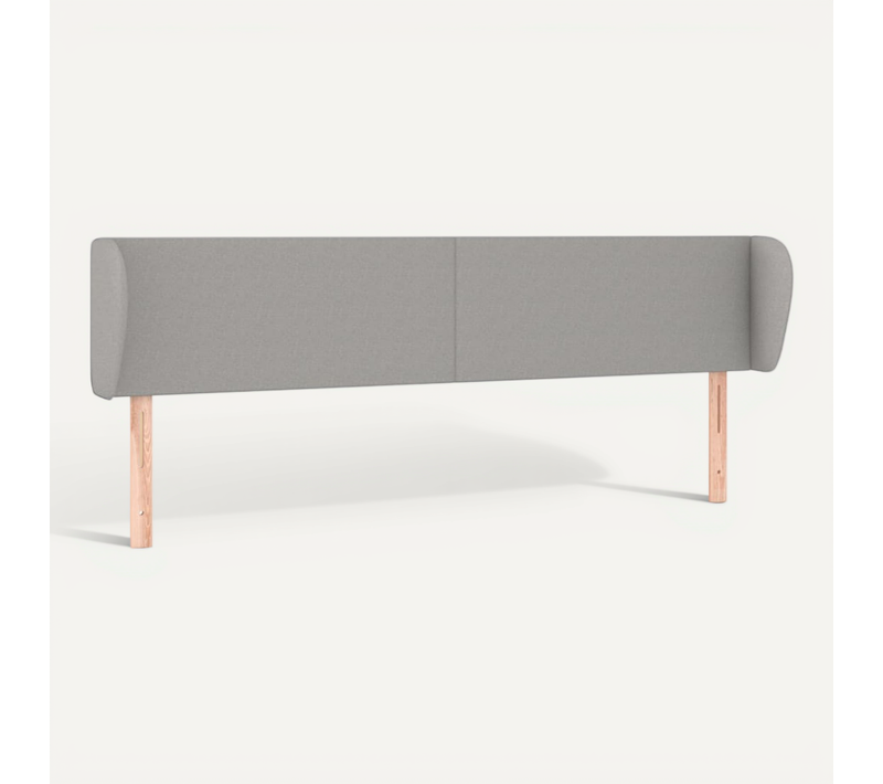 Tête De Lit Avec Oreilles Gris Clair 203x23x78/88 Cm Tissu