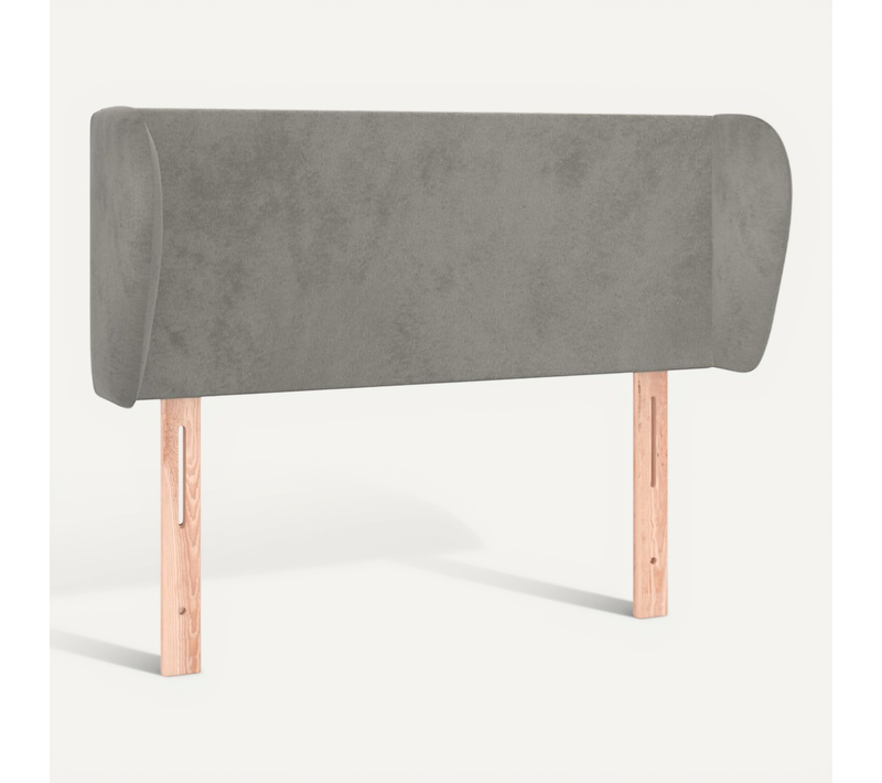 Tête De Lit Avec Oreilles Gris Clair 83x23x78/88 Cm Velours