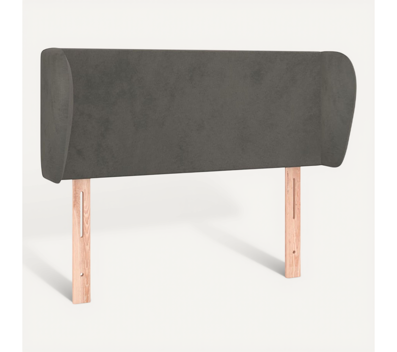 Tête De Lit Avec Oreilles Gris Foncé 93x23x78/88 Cm Velours