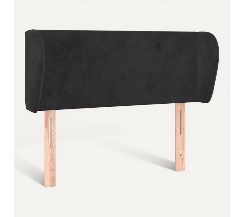 Tête De Lit Avec Oreilles Noir 93x23x78/88 Cm Velours