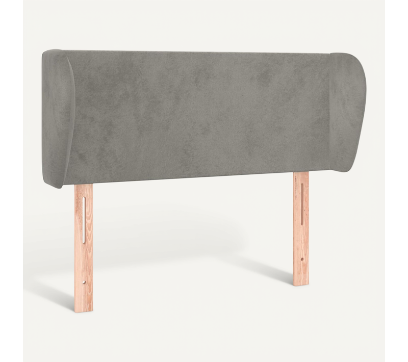 Tête De Lit Avec Oreilles Gris Clair 103x23x78/88 Cm Velours