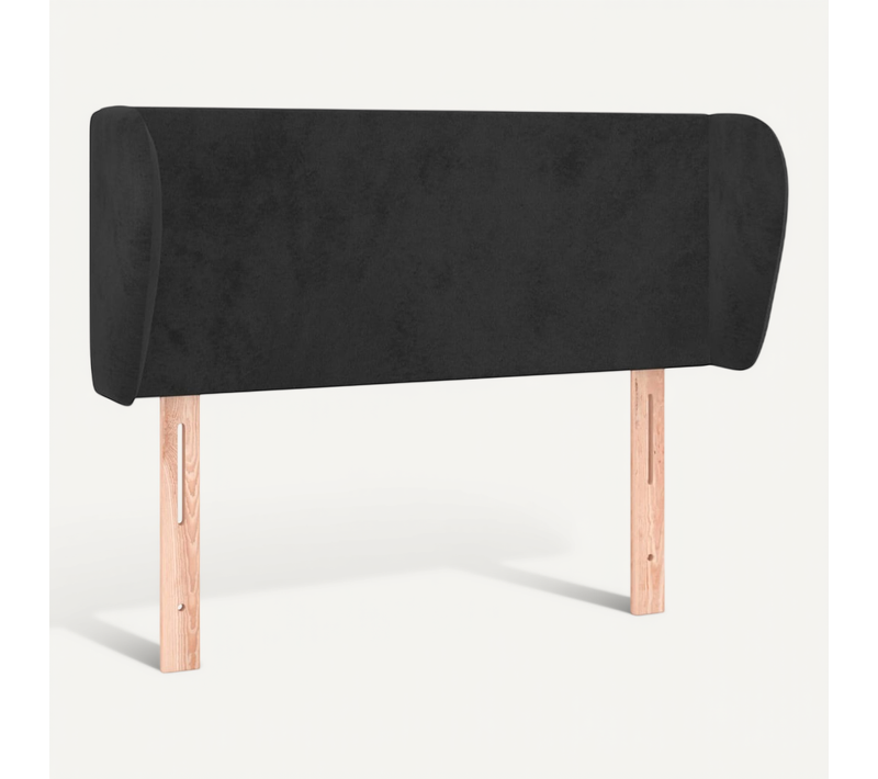 Tête De Lit Avec Oreilles Noir 103x23x78/88 Cm Velours