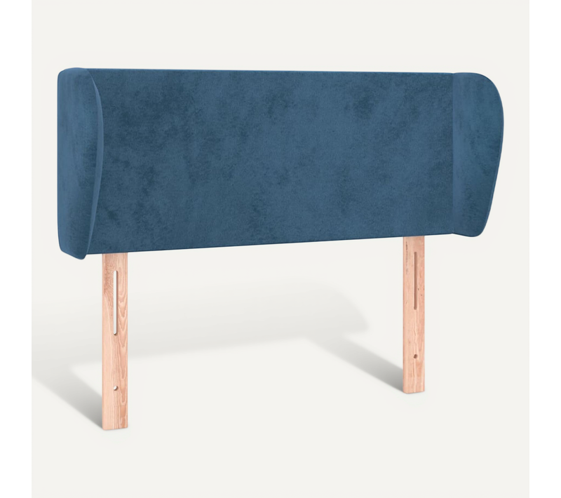 Tête De Lit Avec Oreilles Bleu Foncé 103x23x78/88 Cm Velours