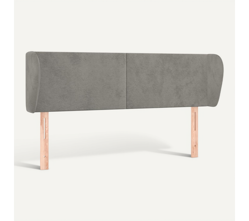 Tête De Lit Avec Oreilles Gris Clair 147x23x78/88 Cm Velours