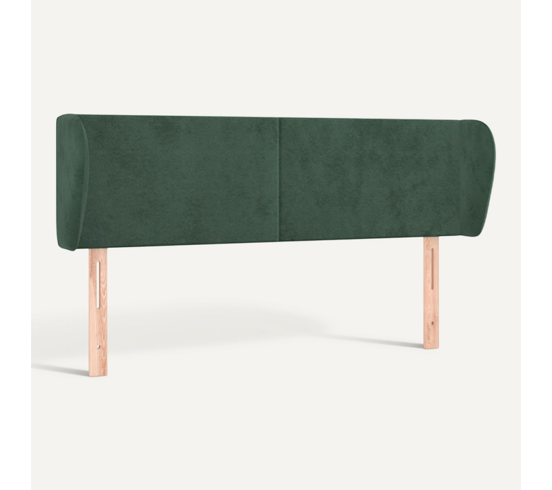 Tête De Lit Avec Oreilles Vert Foncé 147x23x78/88 Cm Velours